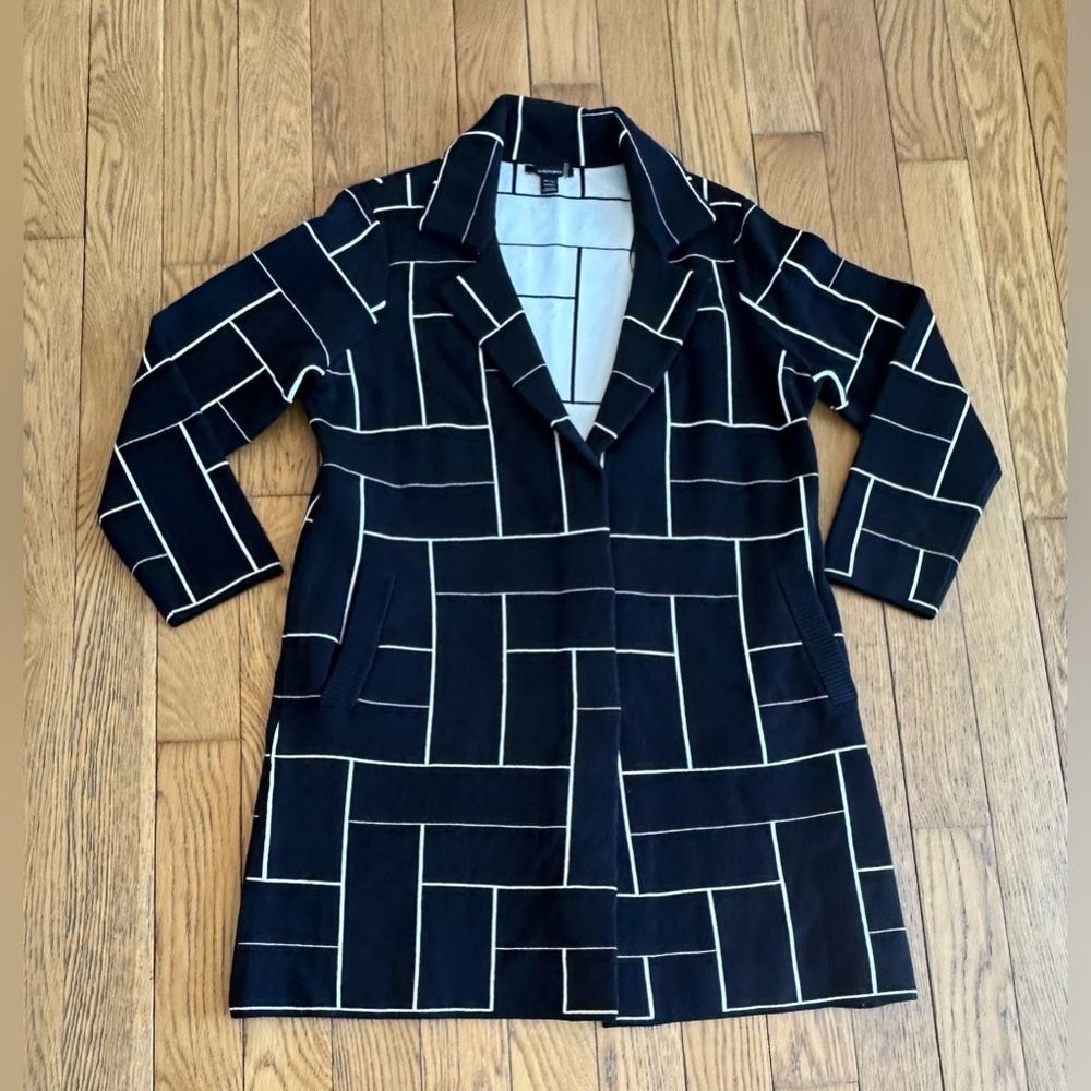 Modern Black and White Geometric Women's Blazer
